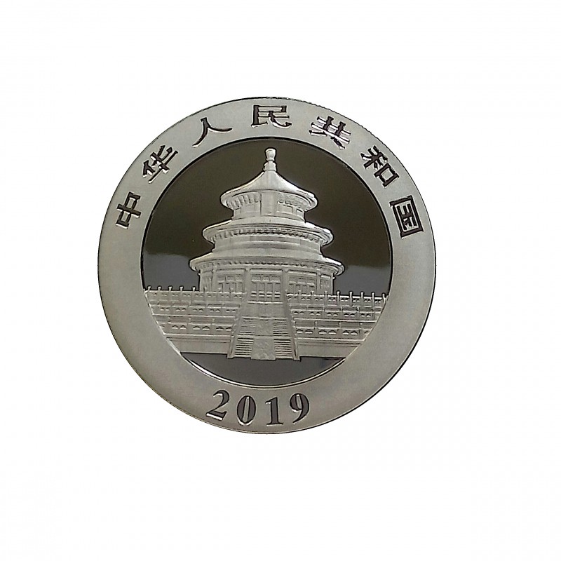 China, 10 Yuan Plata ( 1 OZ. 999 mls. ) Panda 2019, BU.