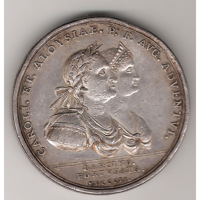 Carlos IV, medalla visita real a Barcelona, 1802 MBC+