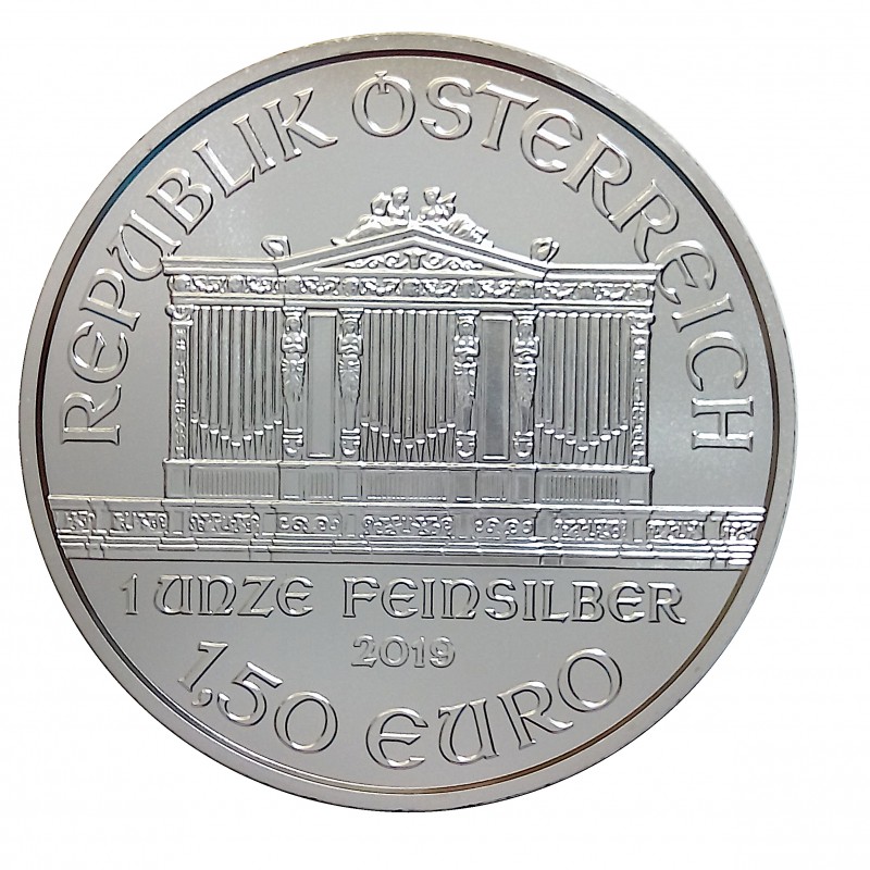 Austria, 1,5 € Plata ( 1 OZ. ley 999 mls. ) Filarmónica 2019, S/C