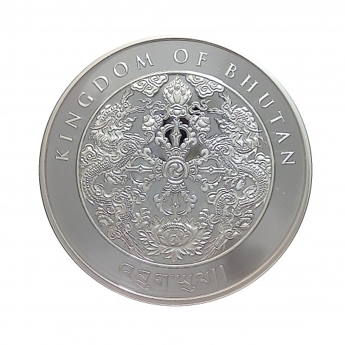 Bhutan, 200 Nguctrum plata ( 1 OZ. ley 999 mls. ) 2019, Año del Cerdo, BU.