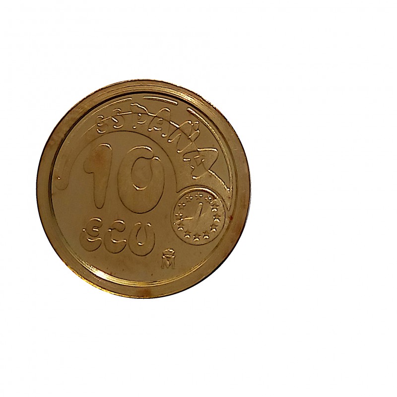 10 Ecu Oro ( 3,45 grs., ley de 900 mls. ) 1989, Plus ultra FDC.