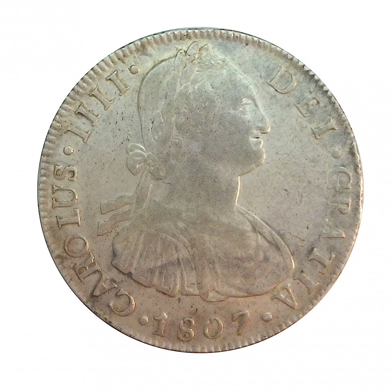 Carlos IV, 8 reales plata 1807, Potosí P.J. MBC+