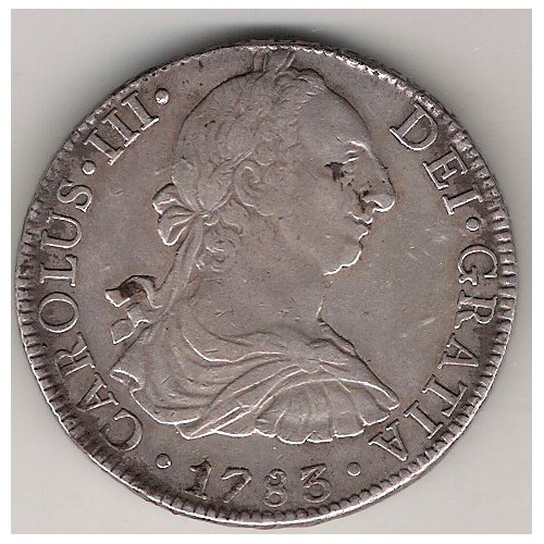 Carlos III, 8 Reales 1783 Mexico F.F., Mbc/Mbc+