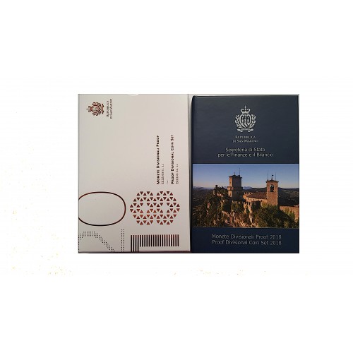 SAN MARINO, ESTUCHE PROOF, 8 VALORES + 2 X 2 € CONMEMORATIVOS.