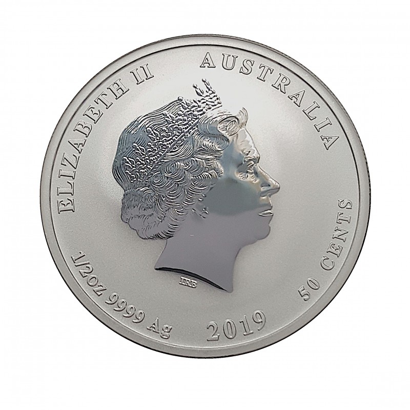 Australia, 50 Cents Plata ( 1/2 OZ. 999 mls. ) 2019, Año Cerdo, BU