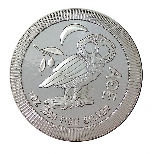 Niue, 2 $ Plata ( 1 OZ. 999 mls. ) Lechuza Atenas 2019, BU.