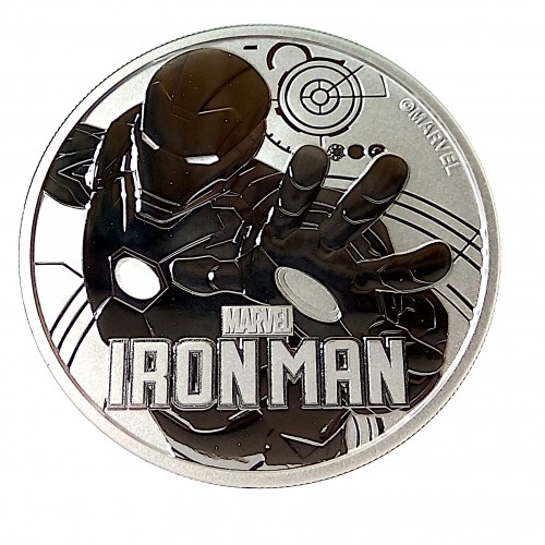 Tuvalu, Dollar Plata ( 1 OZ 999 mls. ) 2018, Iron Man, BU.