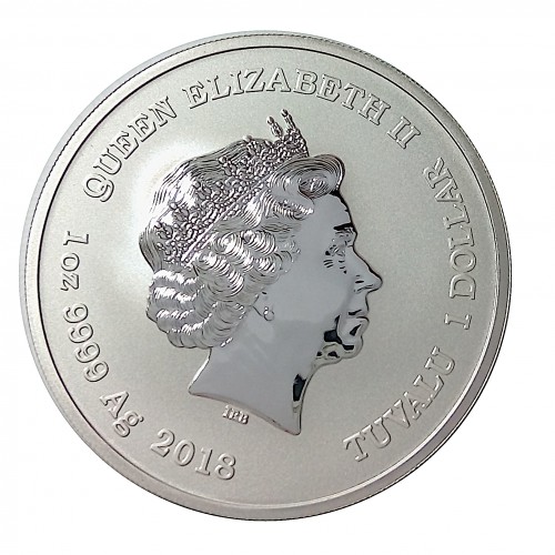 Tuvalu, Dollar Plata ( 1 OZ 999 mls. ) 2018, Iron Man, BU.