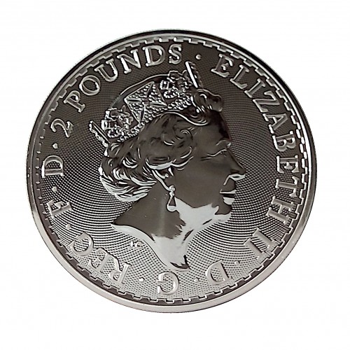 Gran Bretaña, 2 Pounds Plata ( 1 OZ. 999 mls.) Año del Perro 2018, BU.