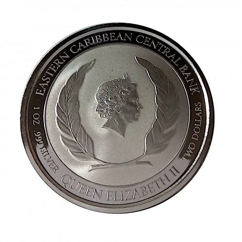 ST. Vencent and the Grenadines, 2$ Plata ( 1 OZ.  999 mls. ) Hidroavión 2018, PROOFLIKE.