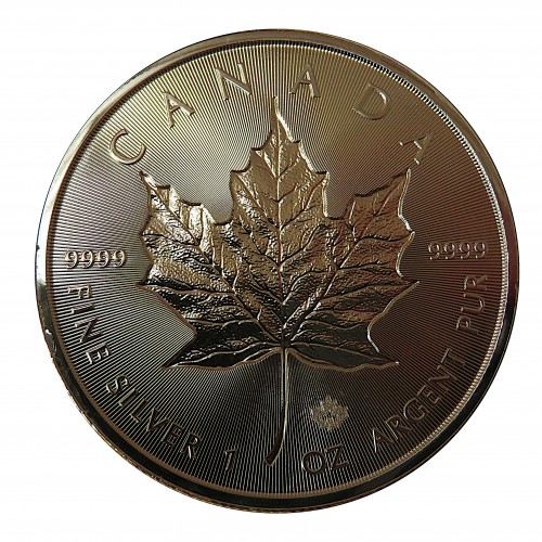 Canadá, 5 $ Plata ( 1 OZ. 9999 mls) Hoja de Arce incusa 2019