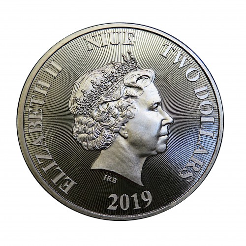 Nive, 2 $ Plata ( 1 OZ. 999 mls. ) León de Judá 2019, BU.