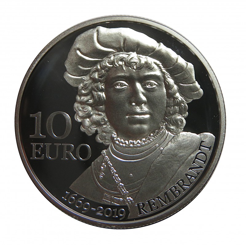 San Marino, 10 € Plata 2019, 350 ANIV. Muerte de Rembrandt, PROOF.