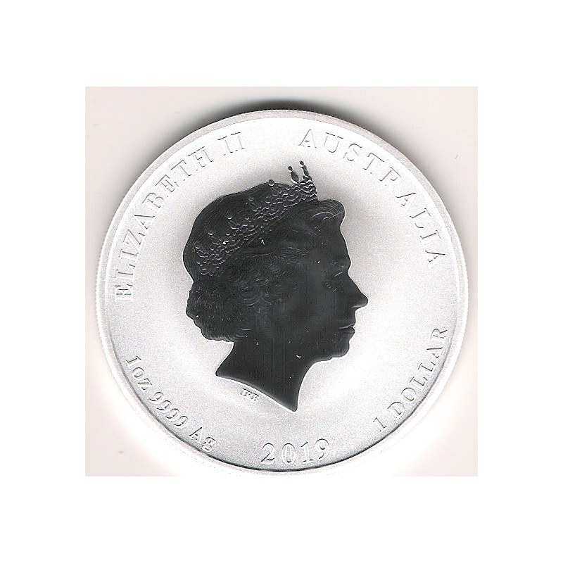 Australia, 1$ Plata ( 1 OZ. 999 mls. ) Año del Cerdo 2019, BU.