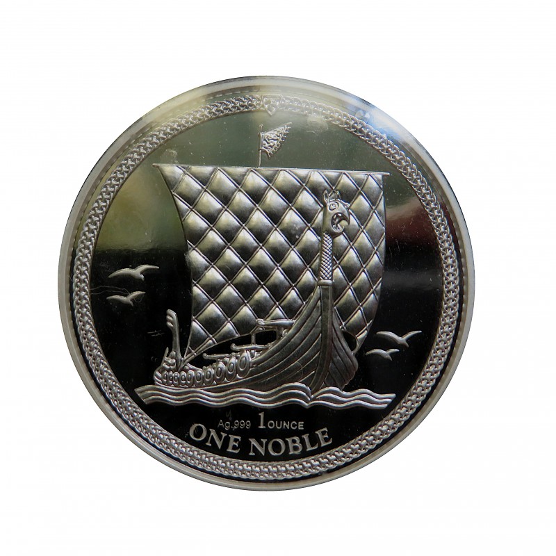 ISLA DE MAN, ONE NOBLE PLATA (1 OZ. 999 mls) 2018 PROOF