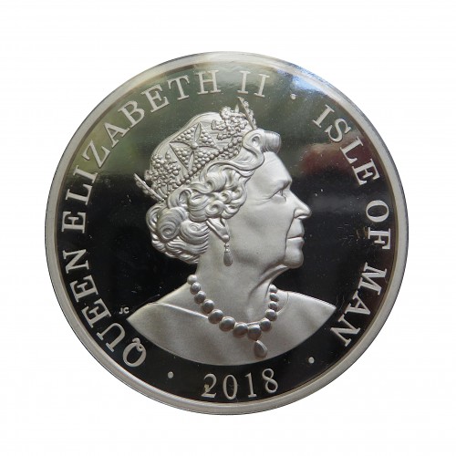 ISLA DE MAN, ONE NOBLE PLATA (1 OZ. 999 mls) 2018 PROOF