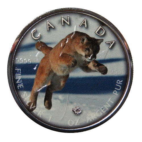 Canadá, 5 $ Plata ( 1 OZ. 999 mls. ), Maple serie "On the Trails of Wildlife: Jaguar"