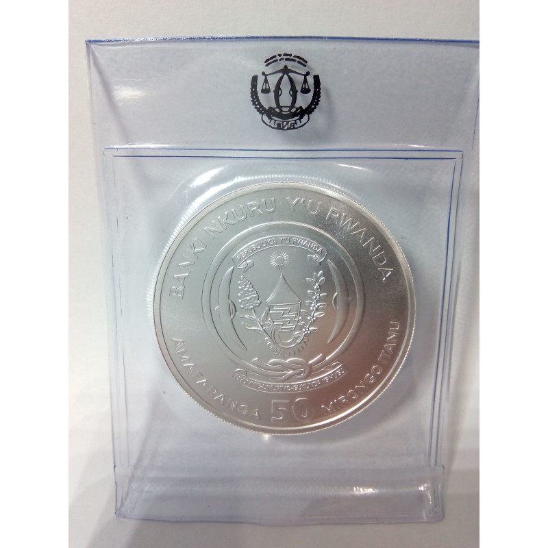 Ruanda, 50 Francs plata ( 1 OZ. 999 mls. ) Año del Cerdo 2019