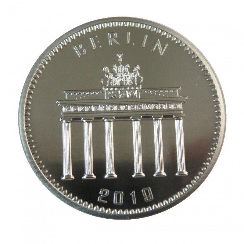 Alemania, 1 onza plata ( 31,10 gramos, ley 999 mls. ), Panda de Berlín 2019, Cartera oficial.