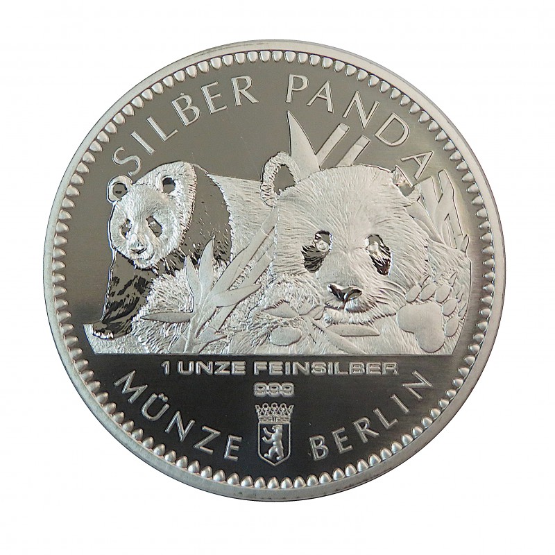 Alemania, 1 Onza Plata ( 31,10 gramos, Ley de 999 mls. ) Panda  Berlín 2016, BU.