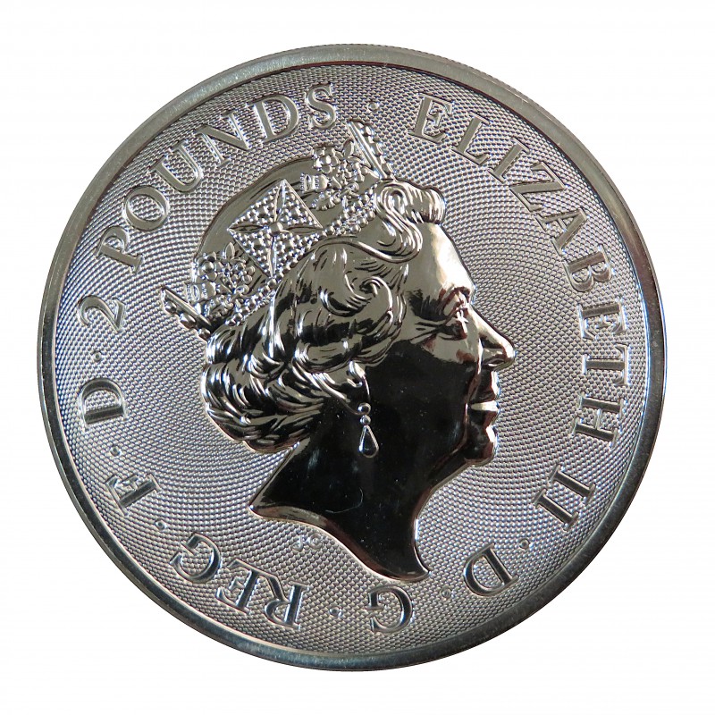 Gran Bretaña, 2 Pounds Plata ( 1 OZ. 999 mls. ) Valiant 2019, BU.