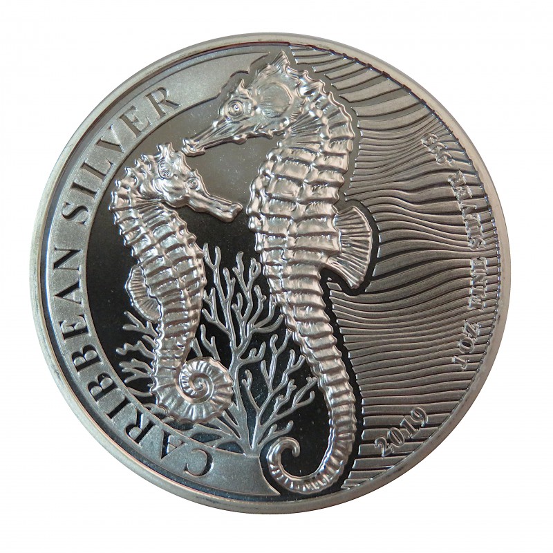 Barbados, Dollar Plata ( 1 OZ. 999 mls. ) Caballito Mar Caribeño, 2019, BU.