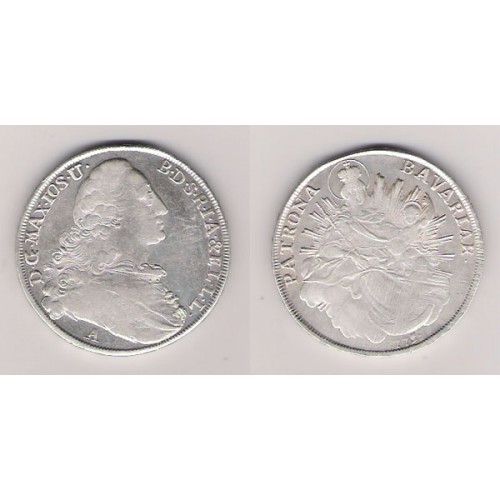 Estados alemanes, Baviera, Thaler plata Maximiliano III, 1775