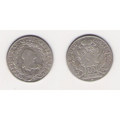 ESTADOS ALEMANES, BAVIERA, 10 KREUZER PLATA, MAXIMILIANO III 1774