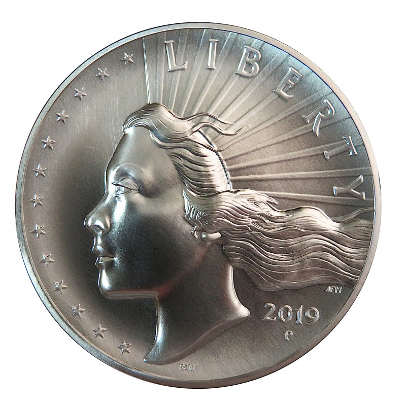 Estados UNidos, 2,5 OZ Plata (77,76 grs. ley 999 mls) Lady Liberty High Relief 2019