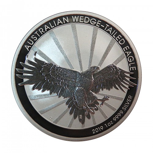 Australia, 1 $ Plata ( 1 OZ. 999 mls. ) Águila 2019, BU.