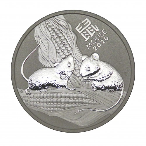 Australia, 1 $ Plata ( 1 OZ. 9999 mls. ) Año de la Rata III, 2020, BU.
