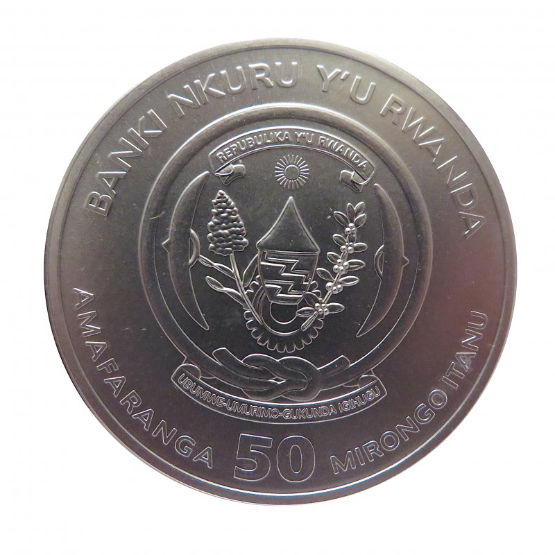 Ruanda, 50 Francs Plata ( 1 OZ. 999 mls. ) Año Rata, 2020.