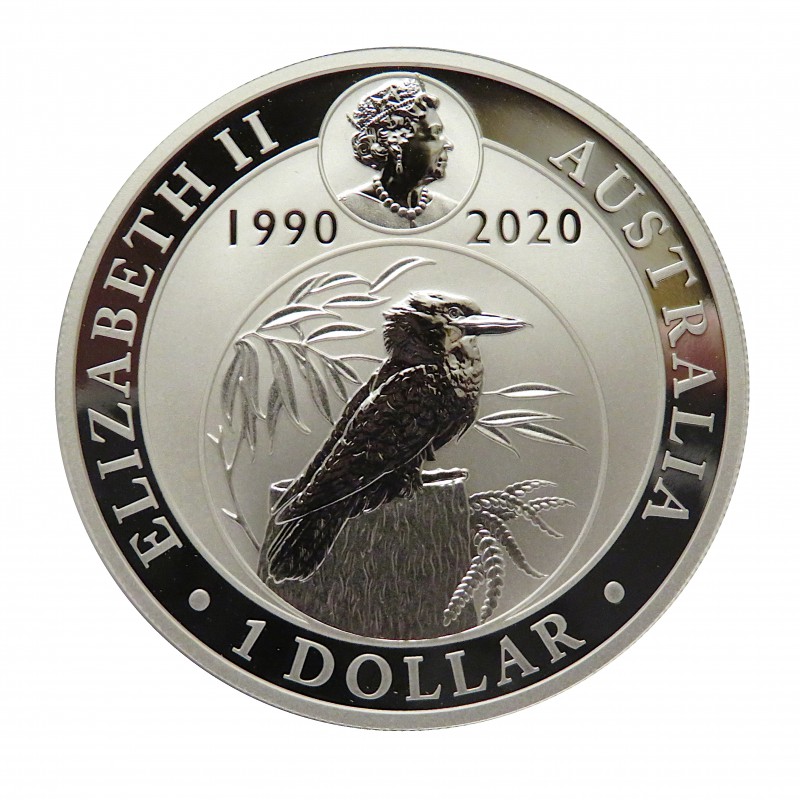 Austalia, 1 $ Plata ( 1 OZ.  9999 mls. ) Kookaburra 2020 XXX Aniv.