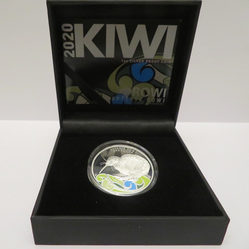 Nueva Zelanda, Dollar Plata ( 1 OZ. 999 mls. ) 2020 Kiwi Rowi, PROOF.