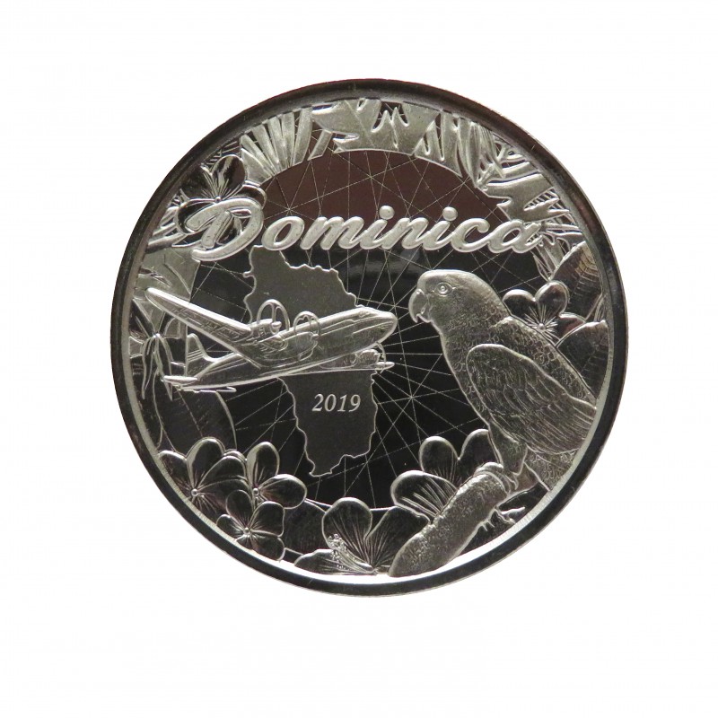 Dominica, 2 $ Plata ( 1 OZ. 999 mls. ) 2019, Hidroavión II.