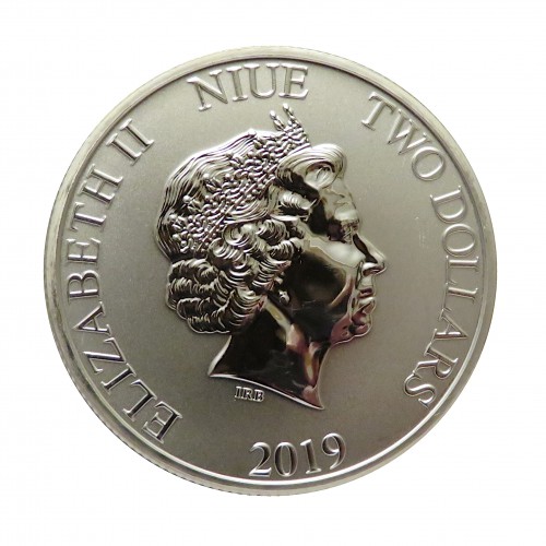 Nive, 2 $ Plata ( 1 OZ 999 mls. ) 2019, 85 Aniversario Pato Donald, BU.