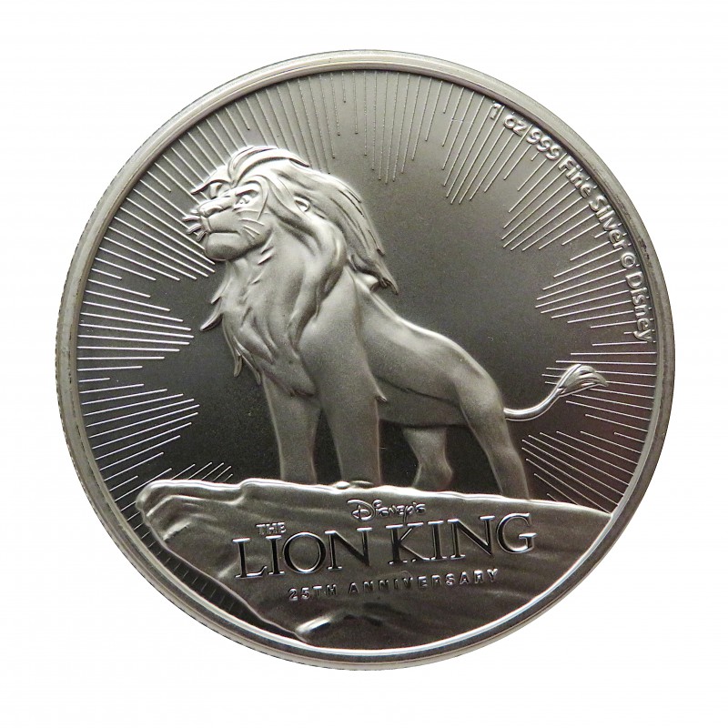 Nive, 2$ Plata ( 1 OZ. 999 mls .) 2019, 25 Anivesario Rey León , BU.