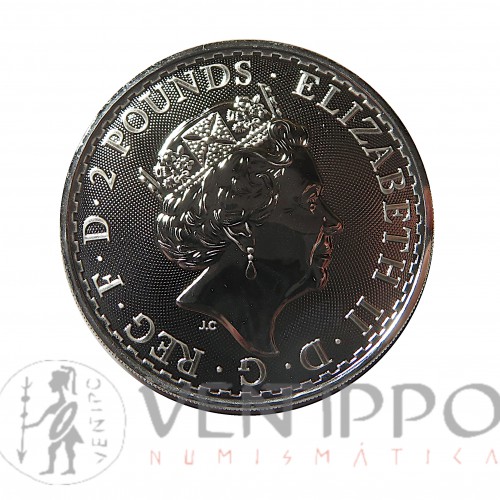 Gran Bretaña, 2 Pounds Plata ( 1 OZ. 999 mls. ) Britannia 2020 ,BU.