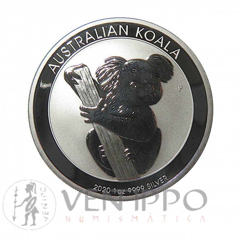 Australia, 1 $ Plata ( 1 OZ. 999mls. ) Koala 2020, BU.