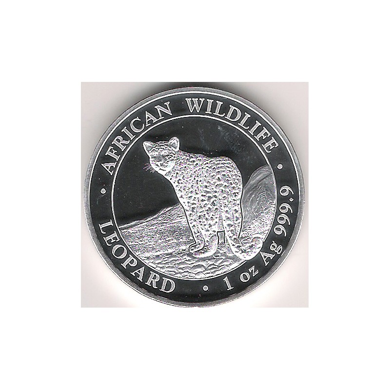 Somalia, 100 Shilling plata ( 1 OZ. 999 mls. ) Leopardo 2019 BU