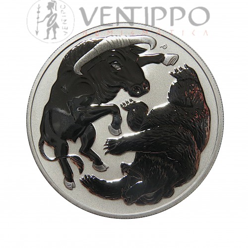Australia, Dollar plata ( 31,10 grs. ley 999 mls. )Bull and Bear, 2020, BU.