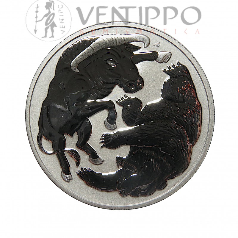 Australia, Dollar plata ( 31,10 grs. ley 999 mls. )Bull and Bear, 2020, BU.