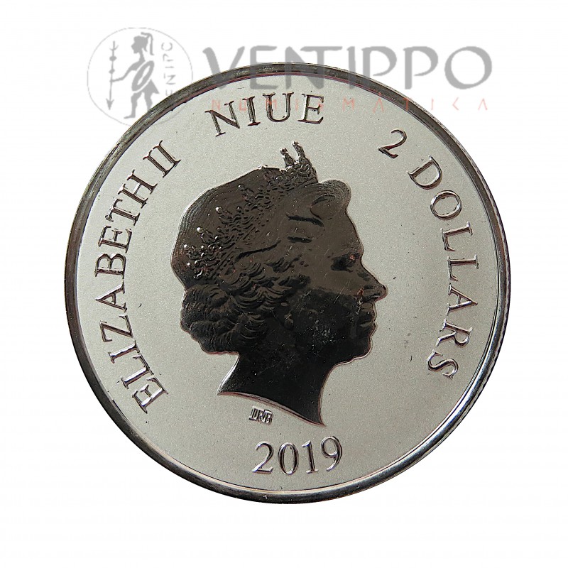 Nive, 2 $ Plata ( 31,10 grs. 999 mls. ) 2019, Dragón Celestial.