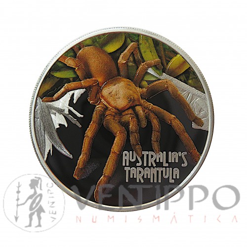 Tuvalu 1$ Plat ( 1 OZ  999 mls. ) 2020 Tarántula PROOF.