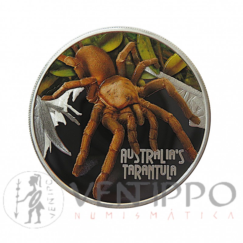 Tuvalu 1$ Plat ( 1 OZ  999 mls. ) 2020 Tarántula PROOF.