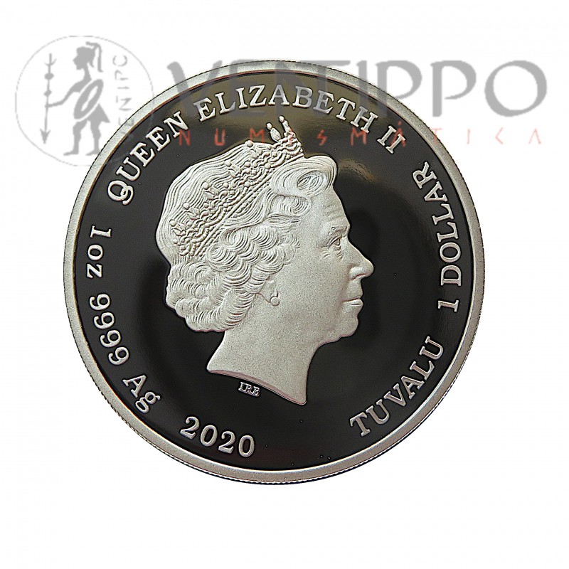 Tuvalu 1$ Plat ( 1 OZ  999 mls. ) 2020 Tarántula PROOF.