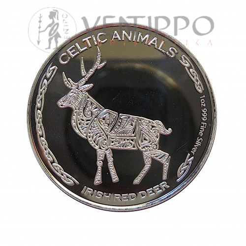 Tchad, 500 Francs ( 31,10 grs. ley 999 mls. ) 2019, Ciervo Rojo  Céltico, BU.