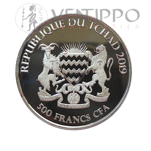 Tchad, 500 Francs ( 31,10 grs. ley 999 mls. ) 2019, Ciervo Rojo  Céltico, BU.