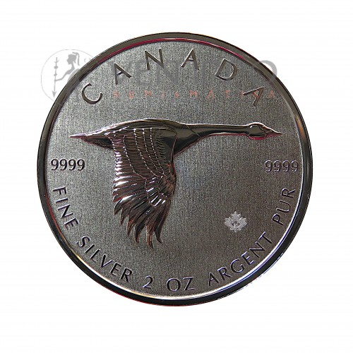Canadá, 10 $ Plata ( 2 OZ. 999 mls. ) 2020 Ganso, BU.