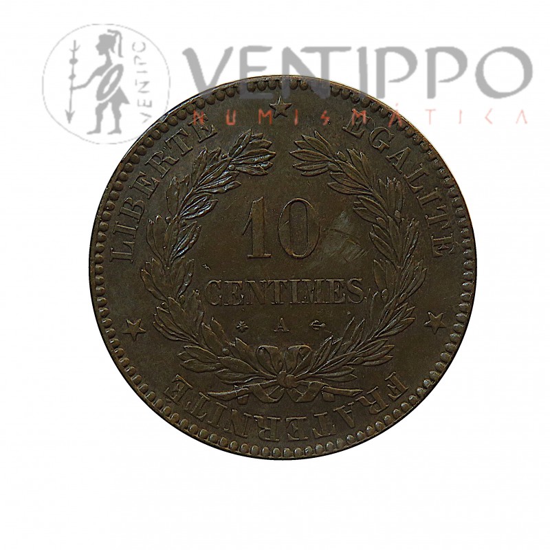 Francia, 10 Centimes, 1871, A ( París ), EBC.